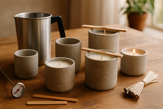 Cómo Elegir el Vaso de Concreto Perfecto para Cada Tipo de Vela Artesanal