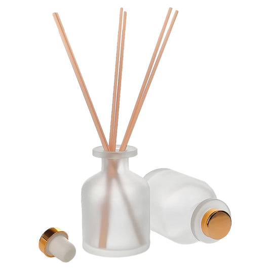 100ml Florida - Frasco para Difusor de Vidrio - Botella Difusor de Varillas Redondo - Blanco Satinado - Candle Craft