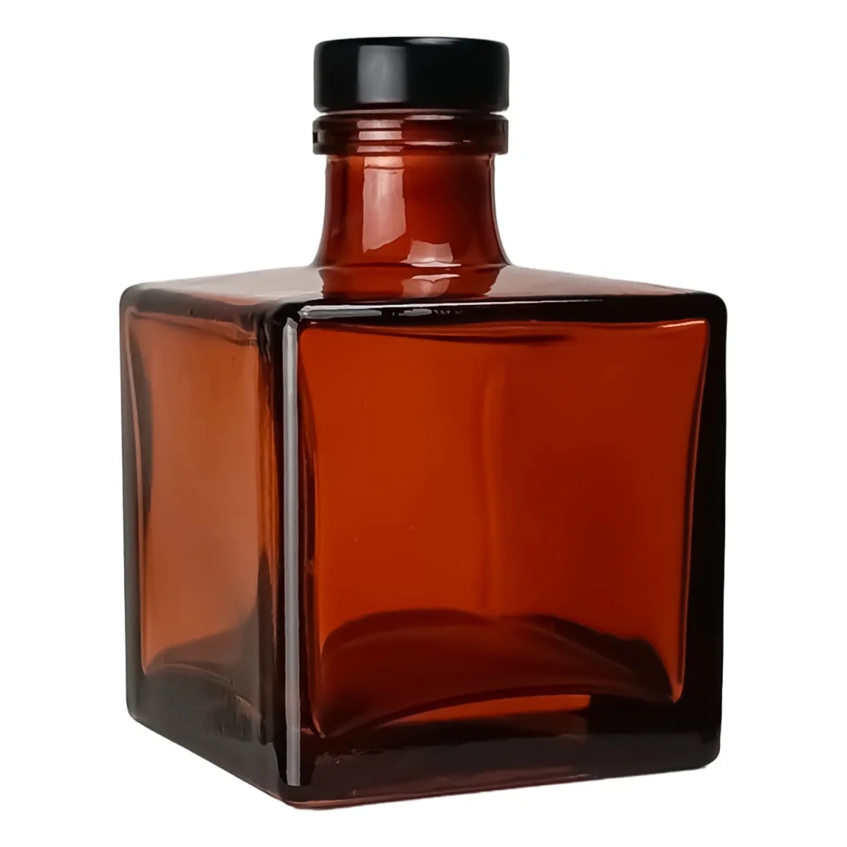100ml Lucca - Frasco para Difusor de Vidrio - Botella Difusor de Varillas Cuadrado - Ámbar Transparente - Candle Craft