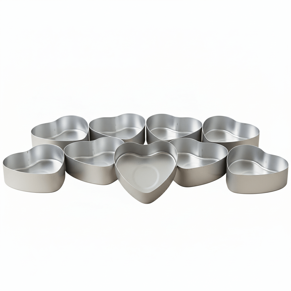 100pzas - Lata de Aluminio en Forma de Corazón para Velas de Té – Vasos para Velas Artesanales - Candle Craft