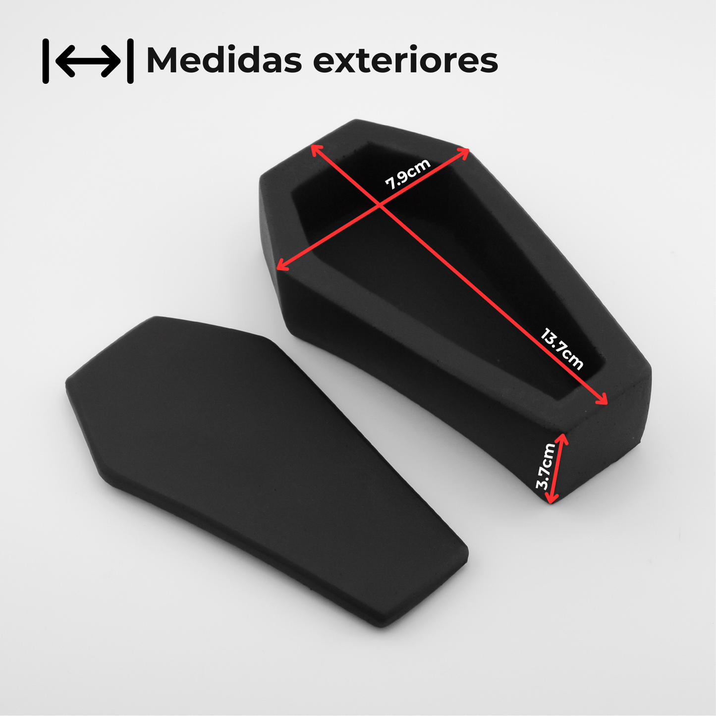 110ml - Colección Hechizo - Ataúd de Concreto para Velas - Negro (Edición Especial de Halloween) - Candle Craft