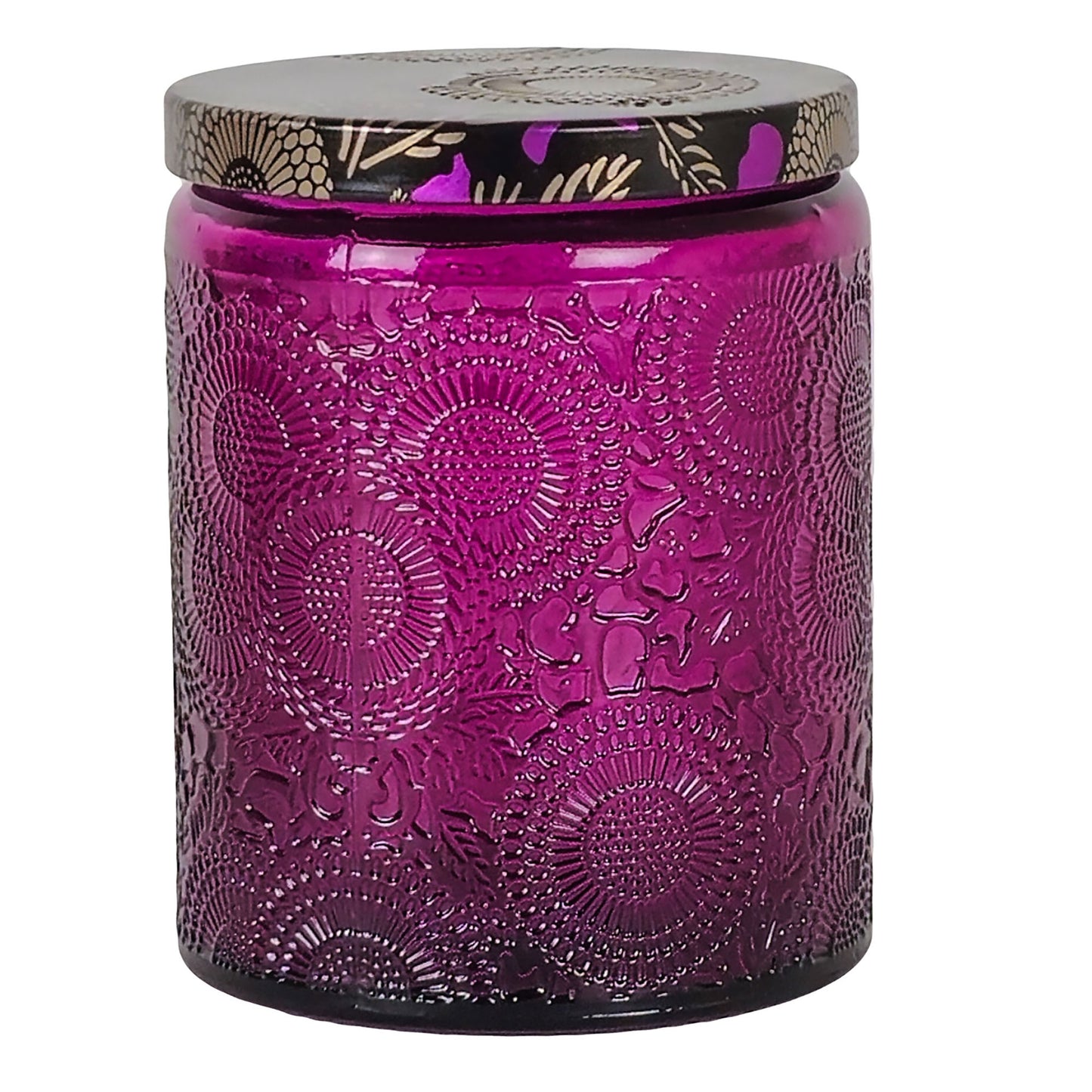 250ml - Londres Vaso de vidrio para velas - Morado Relieve
