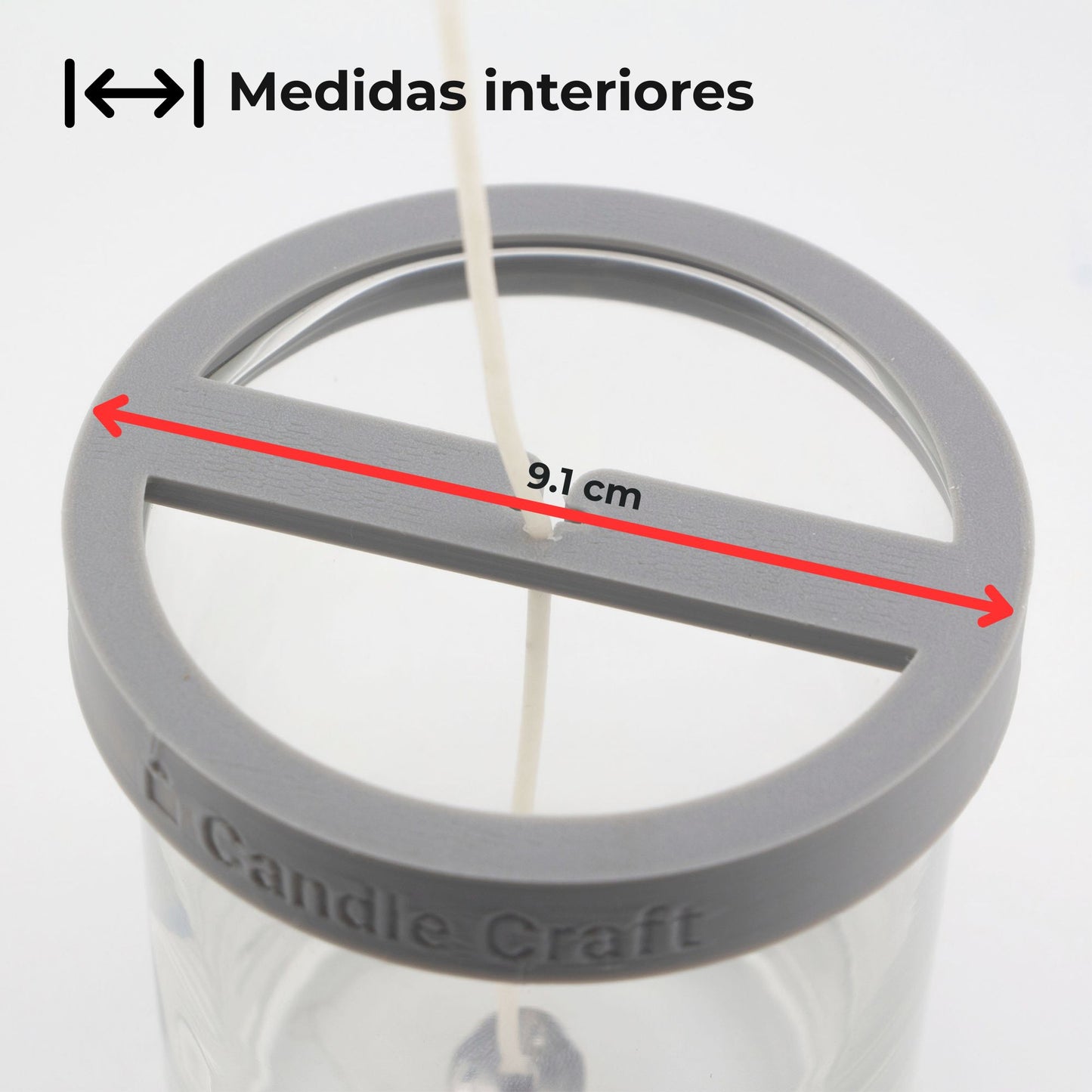 Herramienta para Centrado de Pabilos - Soporte de Mechas  (Wick Holder) - Gris- Tamaño: L 1 Pabilo