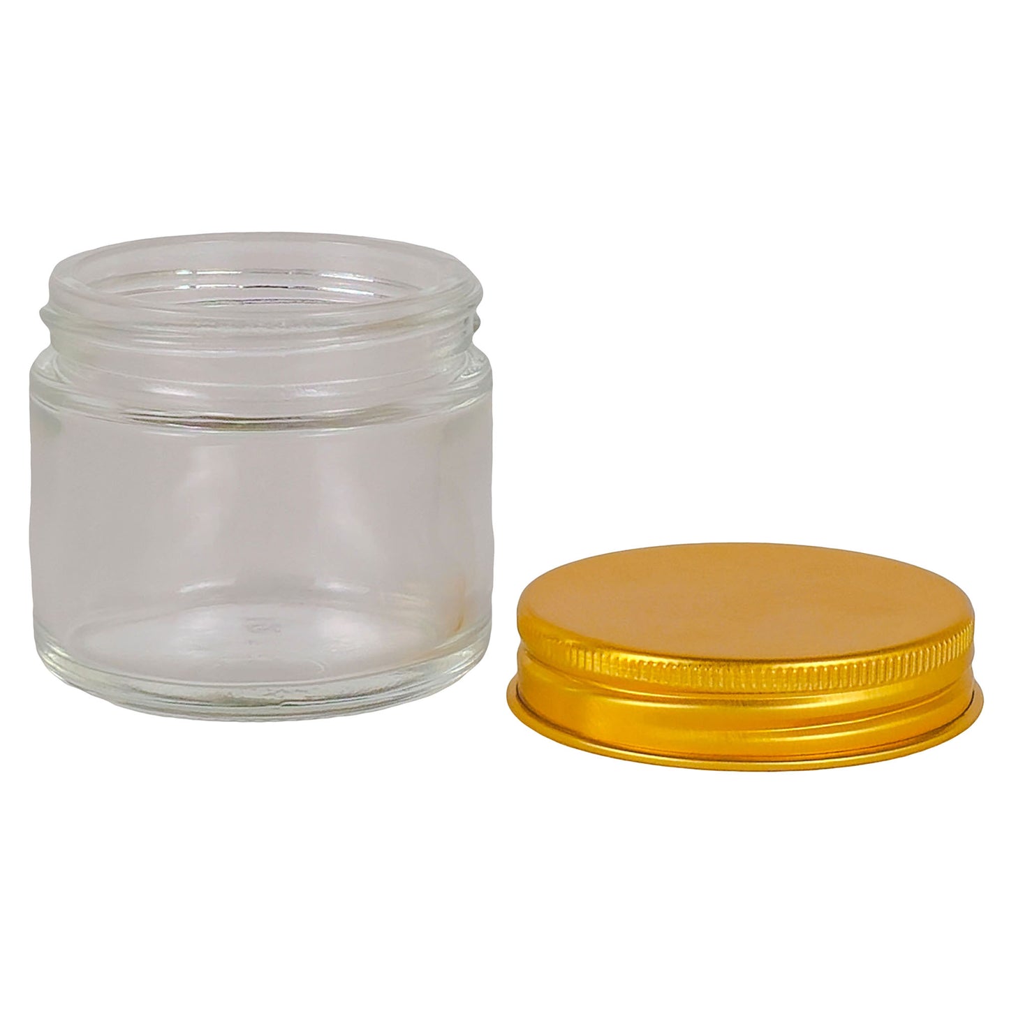 75ml - Miami Vaso de vidrio con rosca para velas - Transparente con tapa dorada