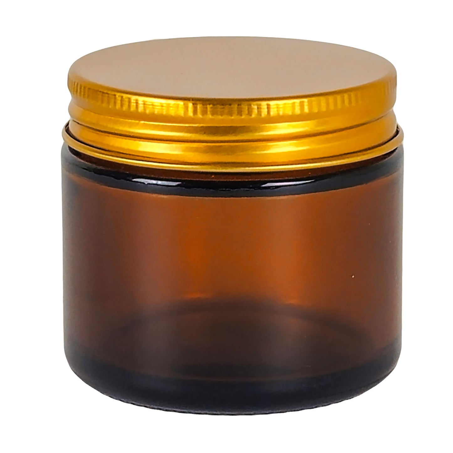 75ml - Miami Vaso de vidrio con rosca para velas - Ámbar con tapa dorada