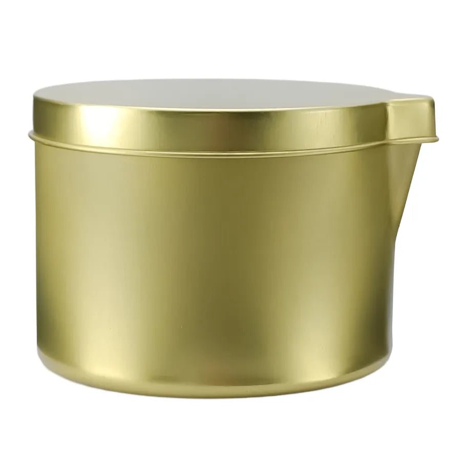 130ml - Tokio Lata de Aluminio Metal Recto para Velas de Masaje - Dorado - Candle Craft