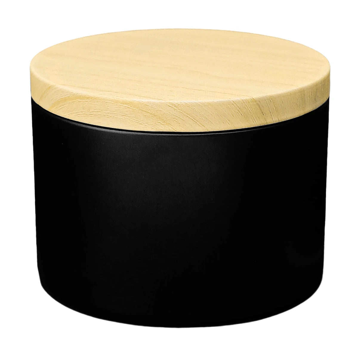 130ml - Tokio Lata de Aluminio Recto para velas - Negro Mate - Tapa Color Madera - Candle Craft