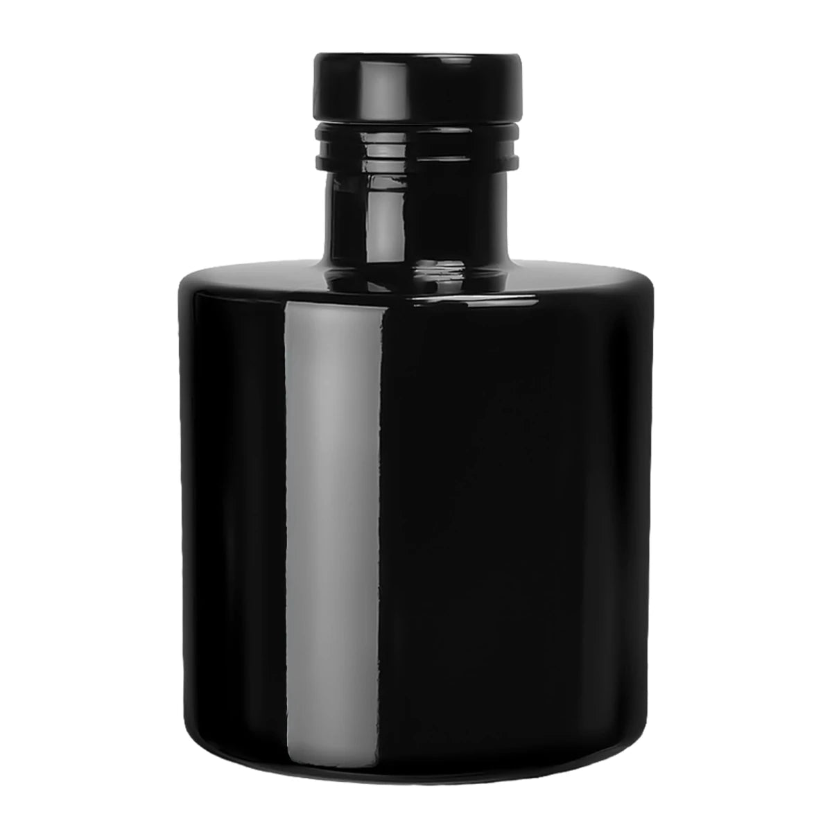 130ml Verona - Frasco para Difusor de Vidrio - Botella Difusor de Varillas Redondo - Negro Brillante - Candle Craft