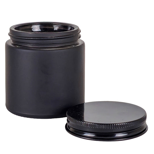 130ml - Miami Vaso de vidrio con rosca para velas - Negro con tapa negra