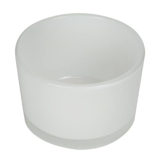 140ml - Mónaco Vaso de vidrio para velas - Blanco Brillante