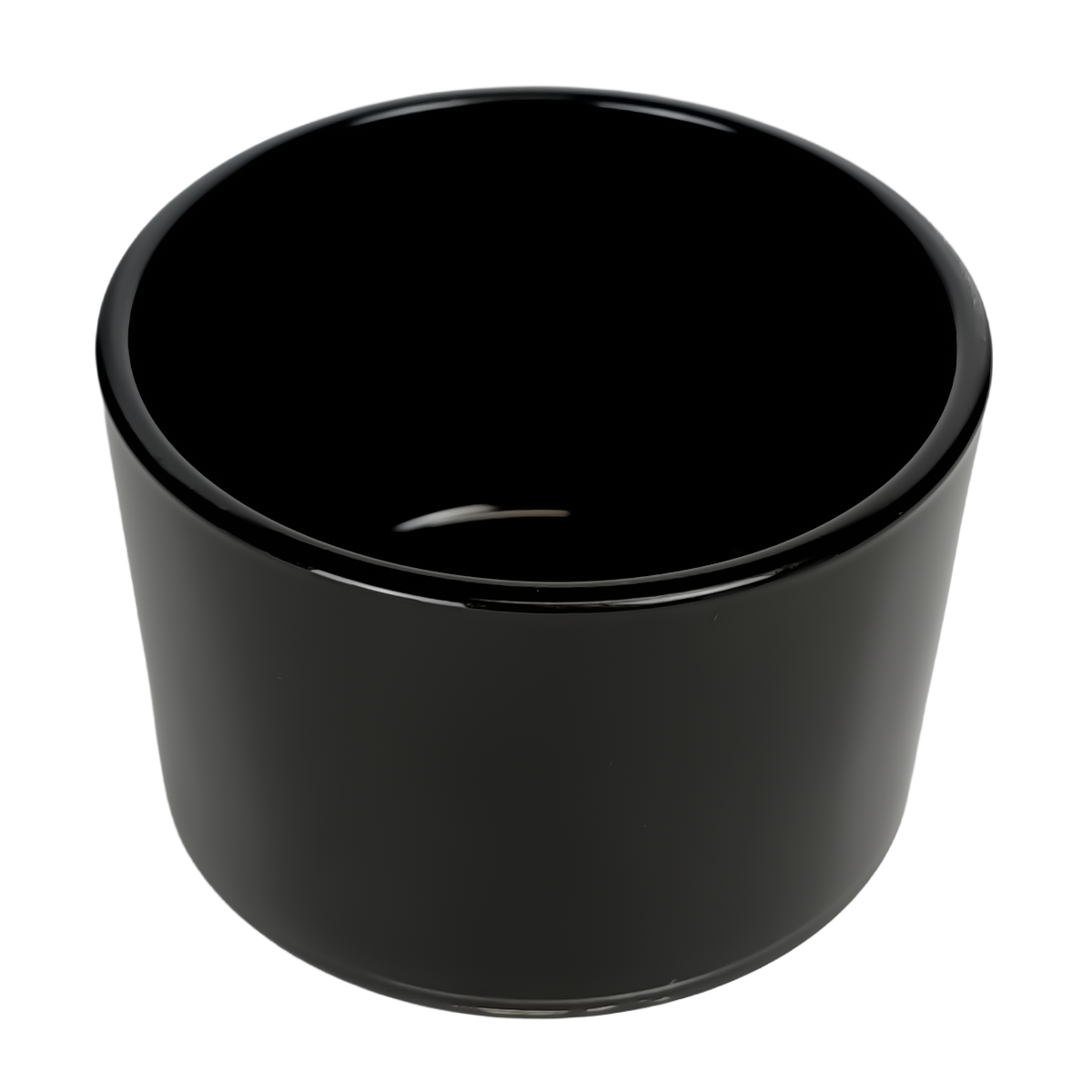 140ml - Mónaco Vaso de vidrio para velas - Negro Brillante