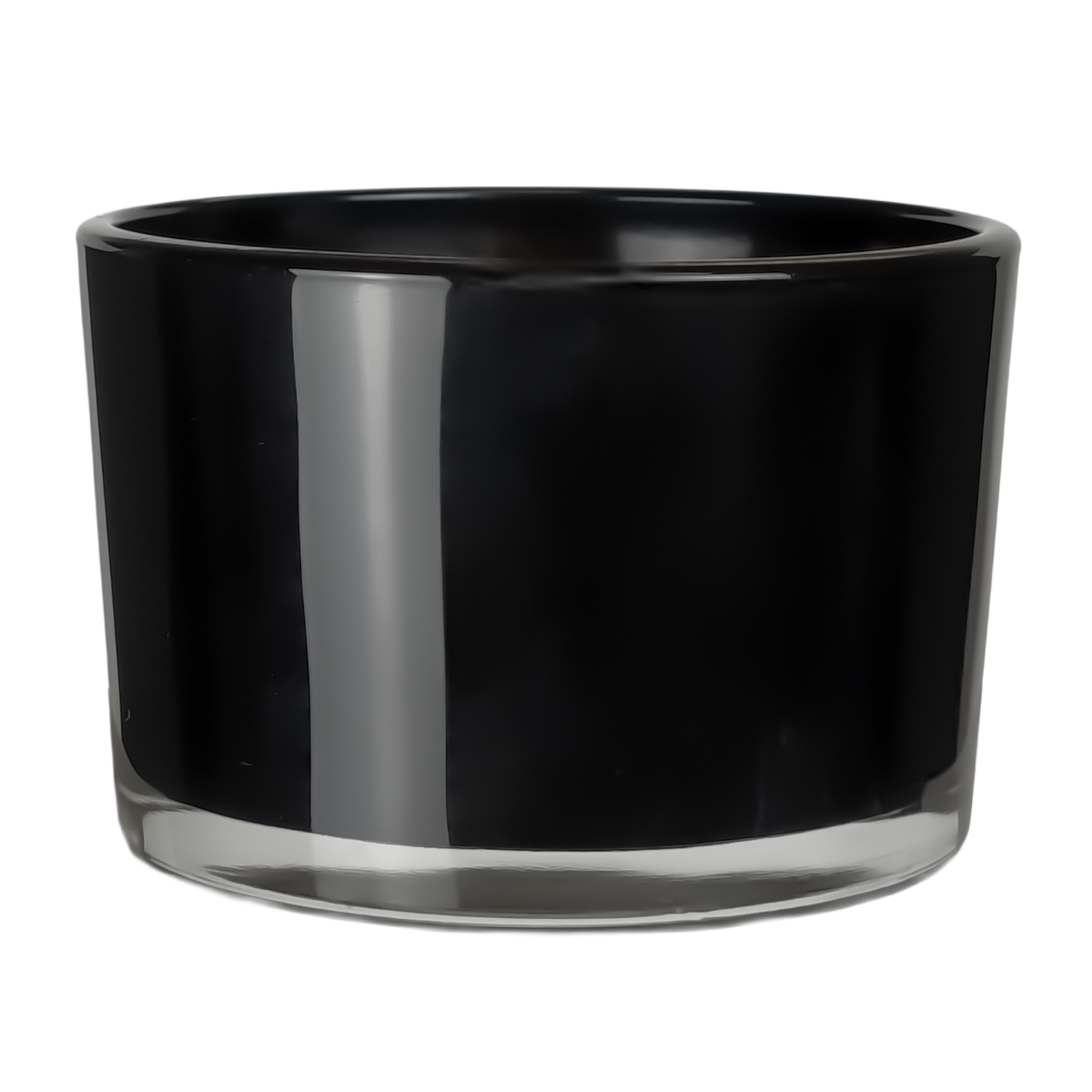 140ml - Mónaco Vaso de vidrio para velas - Negro Brillante