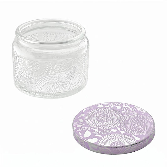 140ml - Londres Vaso de vidrio para velas - Frasco Cristal Transparente Relieve - Candle Craft