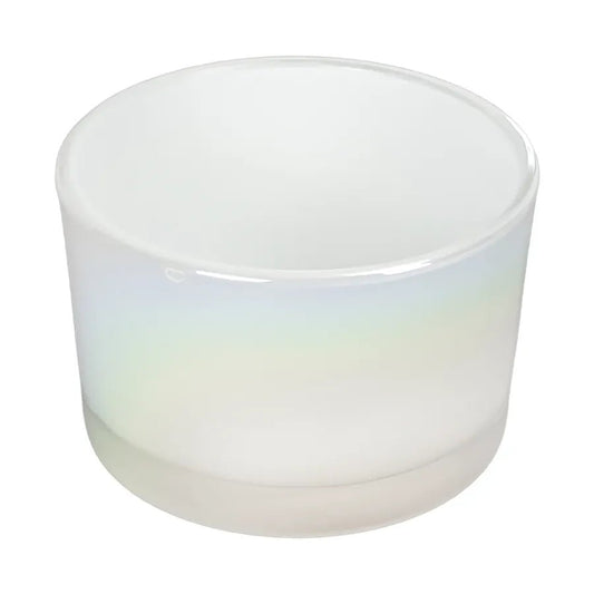 140ml - Mónaco Vaso de Vidrio para Velas - Blanco Tornasol Arcoíris Brillante - Candle Craft