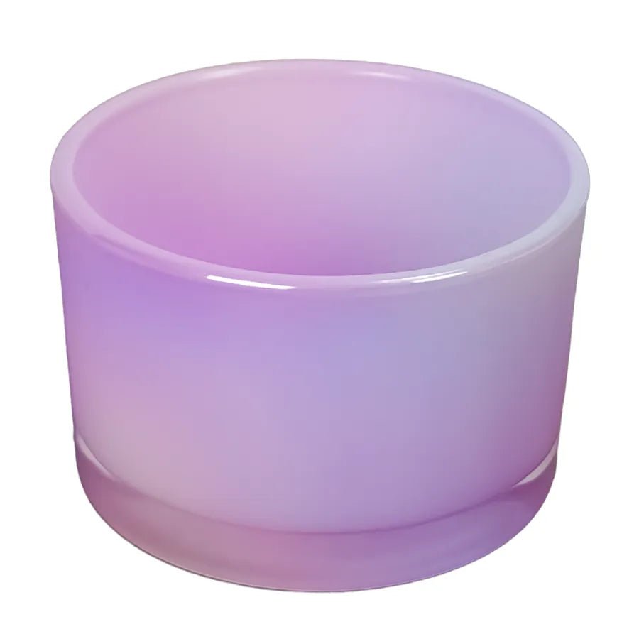 140ml - Mónaco Vaso de Vidrio para Velas - Morado Claro Tornasol Arcoíris Brillante - Candle Craft