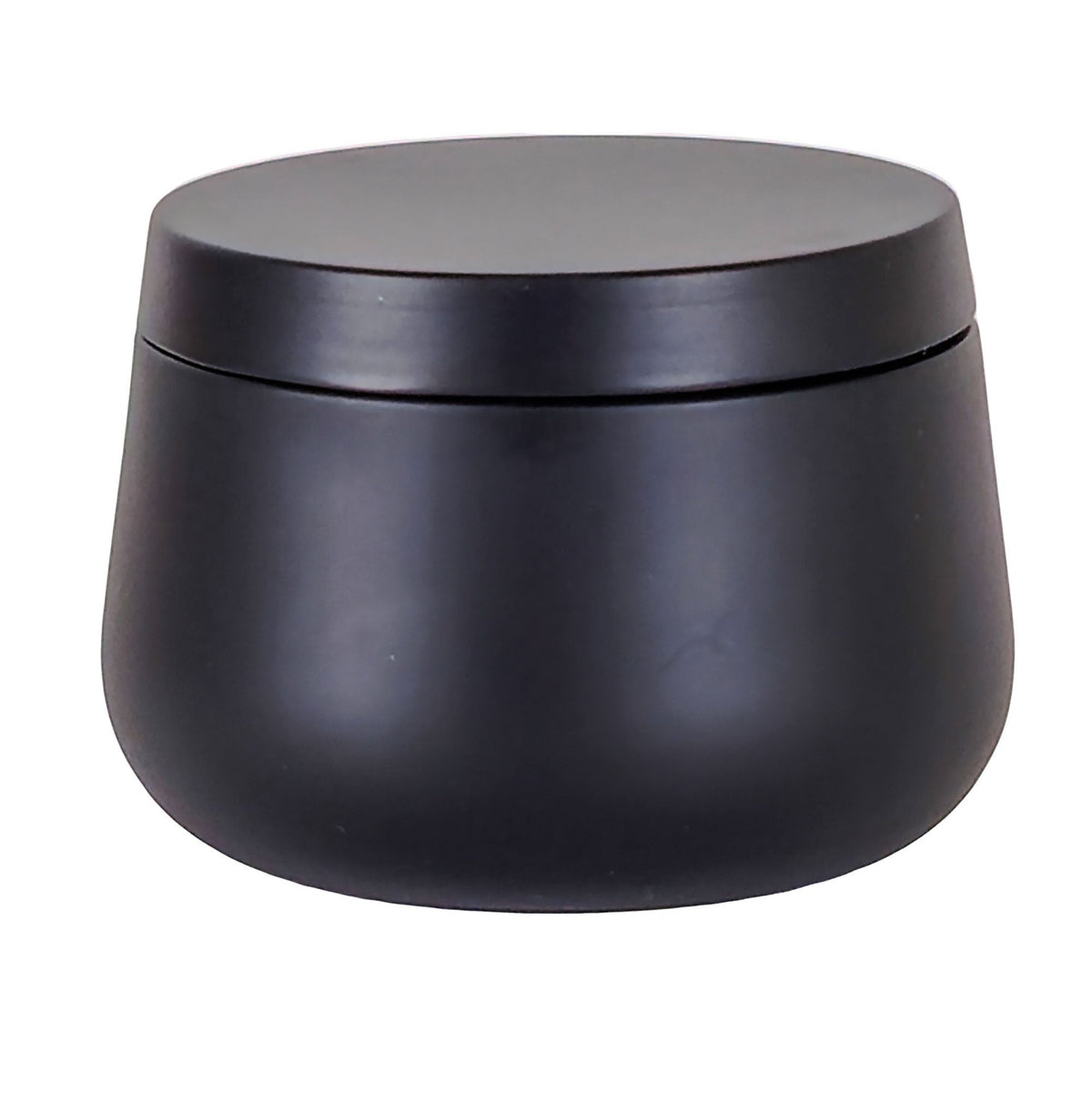 160ml - Tokio Lata de Aluminio Redonda para velas - Negro Mate - Adentro: Dorado - Candle Craft