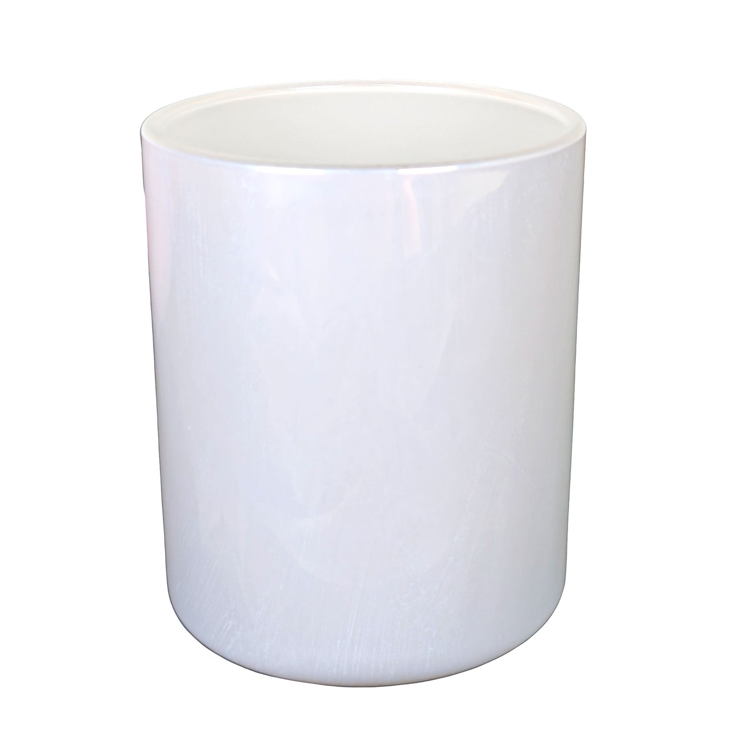 210ml - Mónaco Vaso de vidrio para velas - Blanco Tornasol