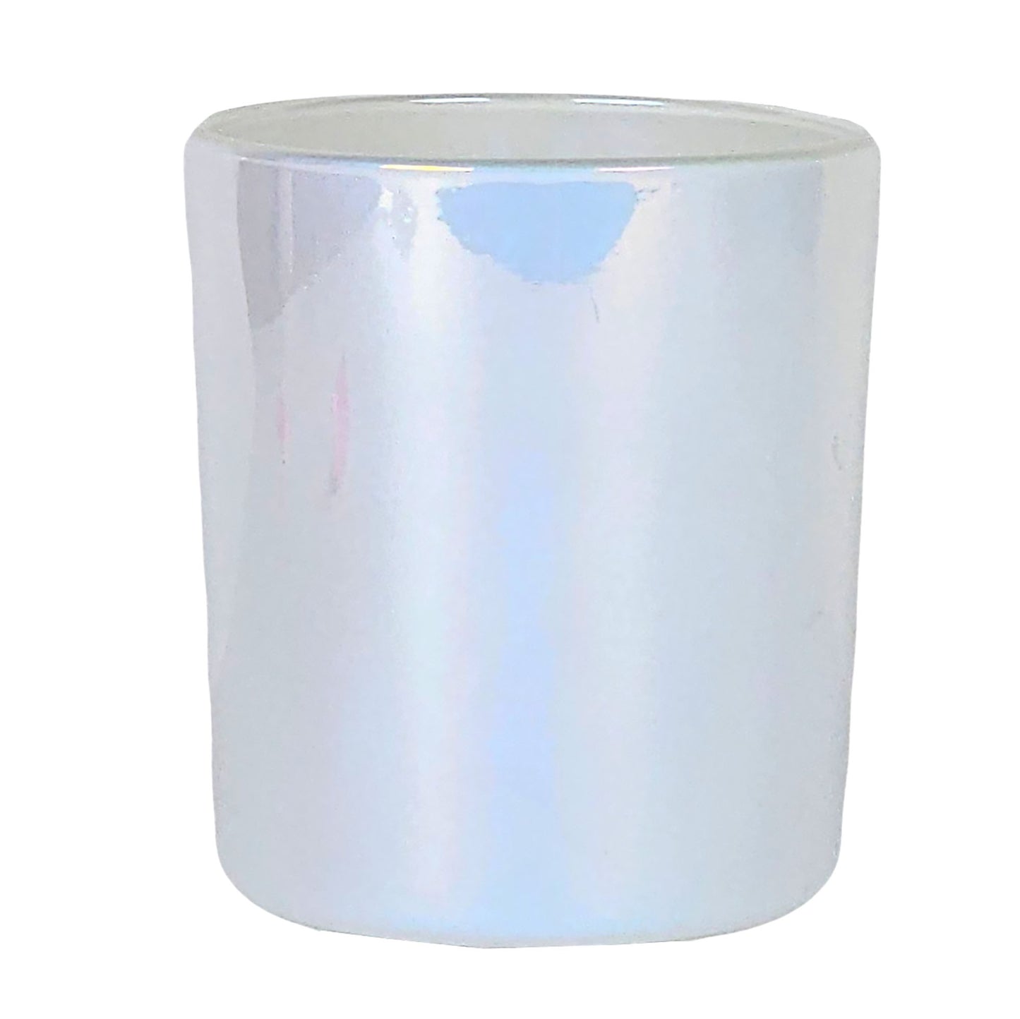 210ml - Mónaco Vaso de vidrio para velas - Blanco Tornasol