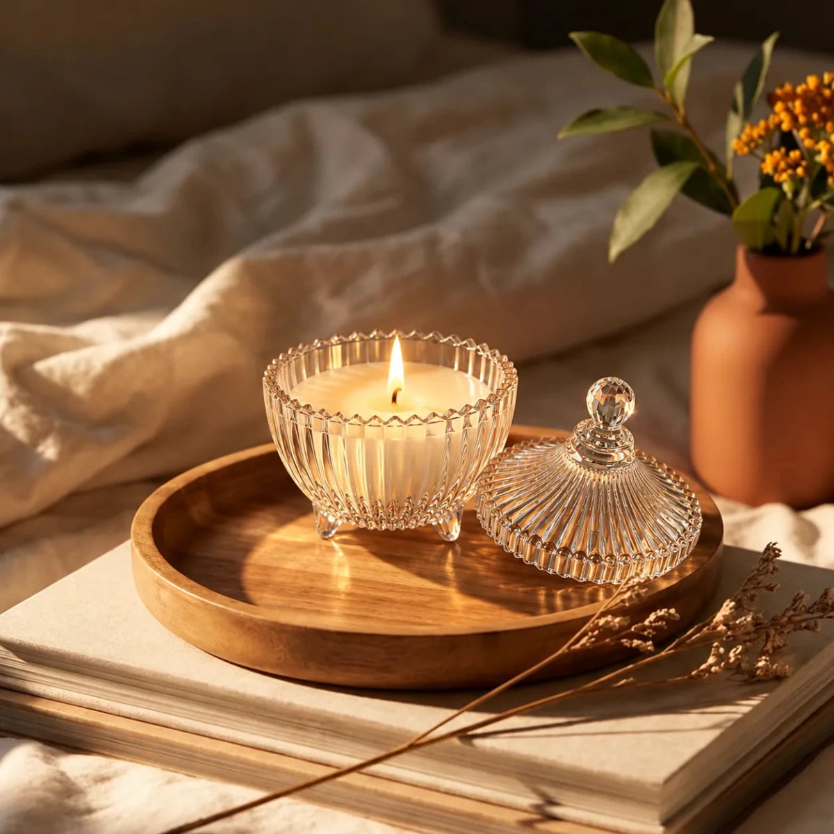 170ml - Cannes Vaso de lujo de vidrio para velas - Frasco Transparente - Candle Craft
