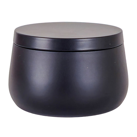 260ml - Tokio Lata de Aluminio Redonda para velas - Negro Mate - Adentro: Dorado