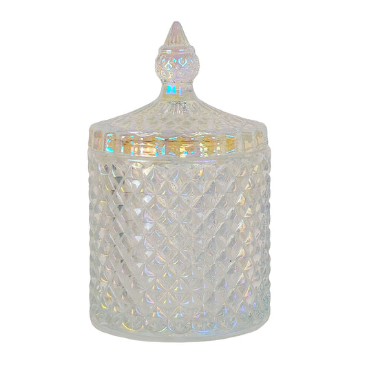 600ml - París Vaso de lujo de vidrio para velas - Tornasol Brillante