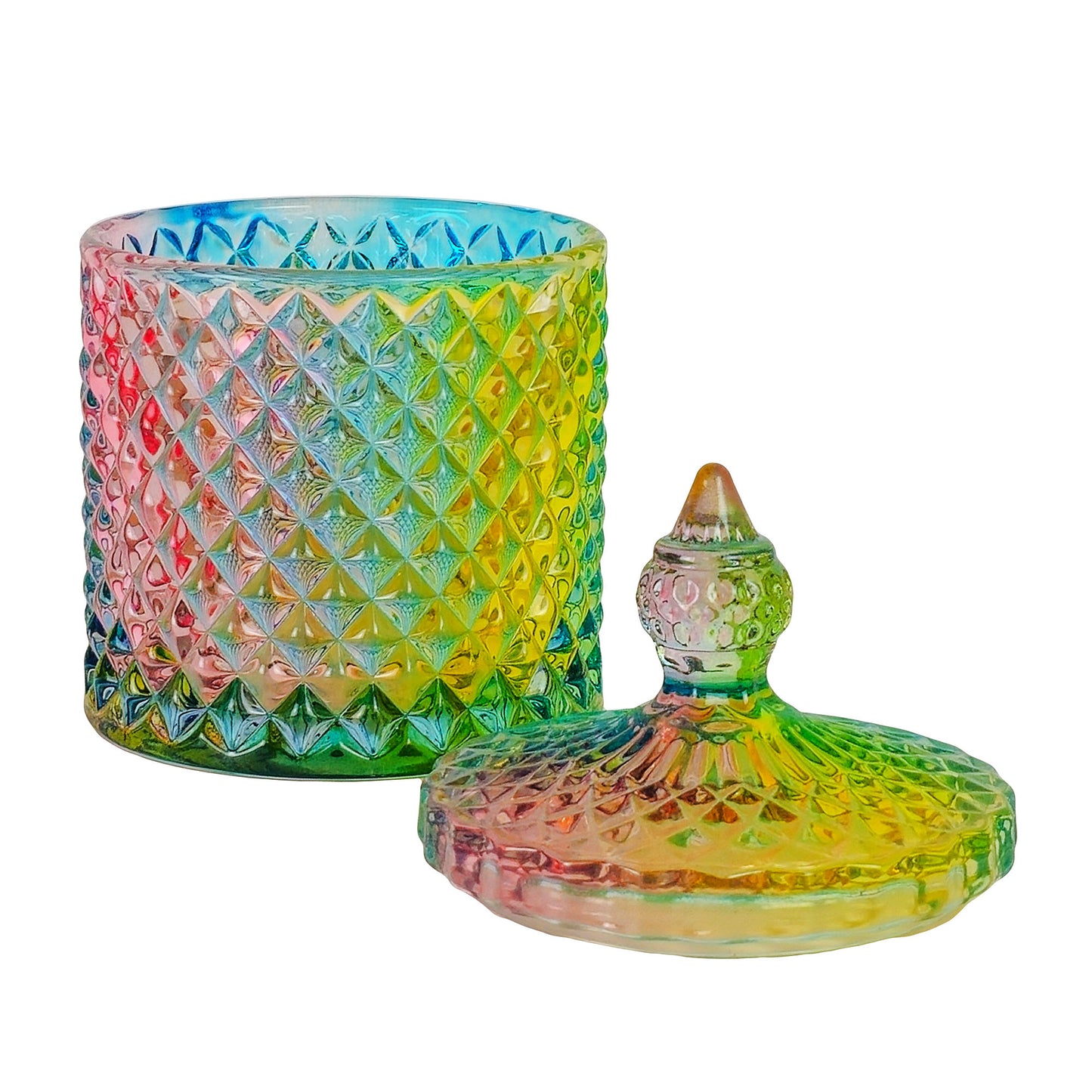 300ml - París Vaso de lujo de vidrio para velas - Arcoíris
