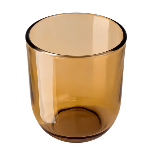 200ml - Valencia Vaso de Vidrio para Velas con Base Redondo - Frasco Ámbar Transparente - Candle Craft