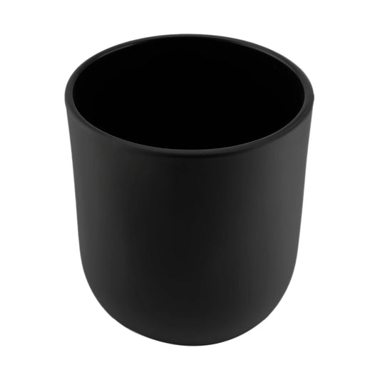 200ml - Valencia Vaso de Vidrio para Velas con Base Redondo - Negro Mate - Candle Craft