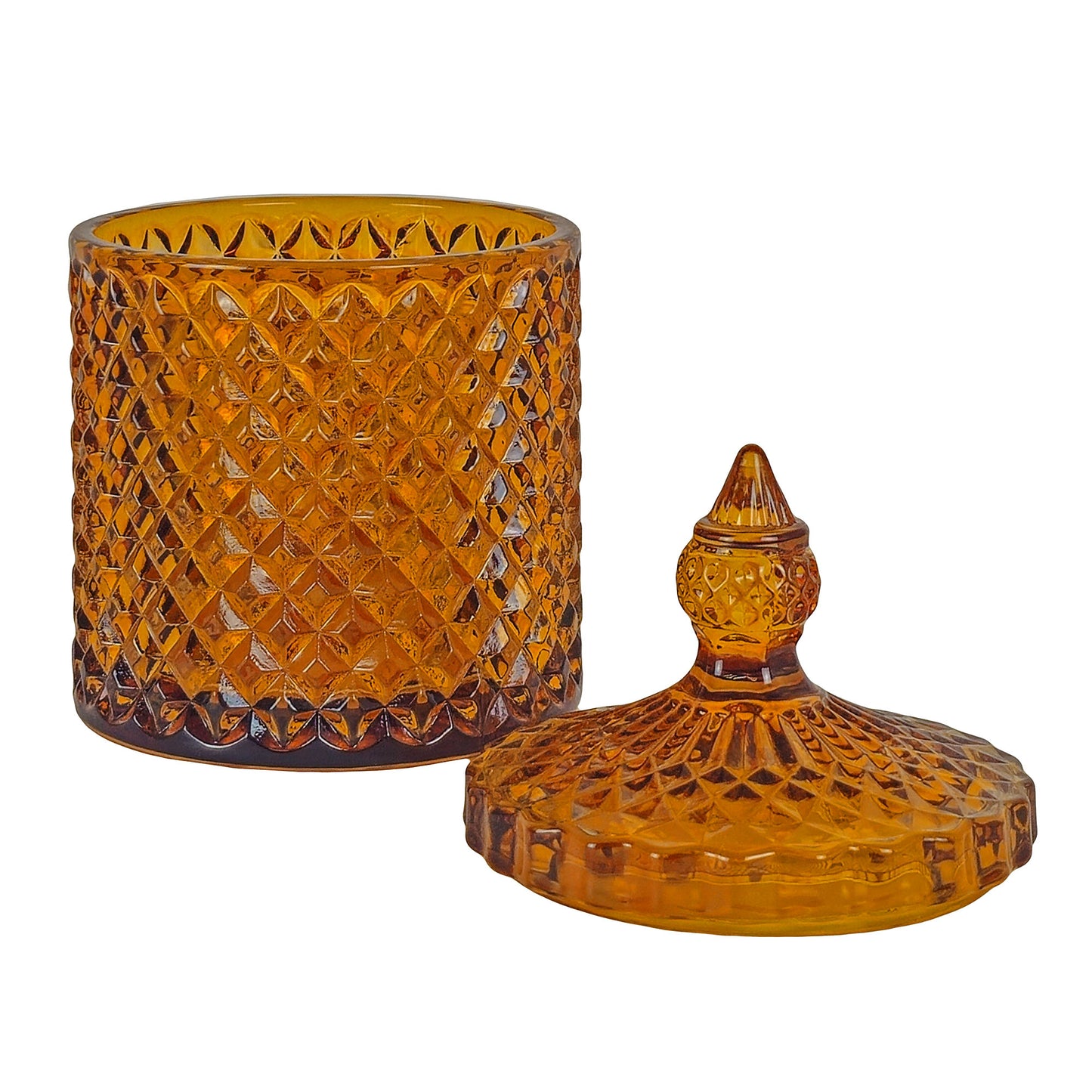 300ml - París Vaso de lujo de vidrio para velas - Ámbar Brillante