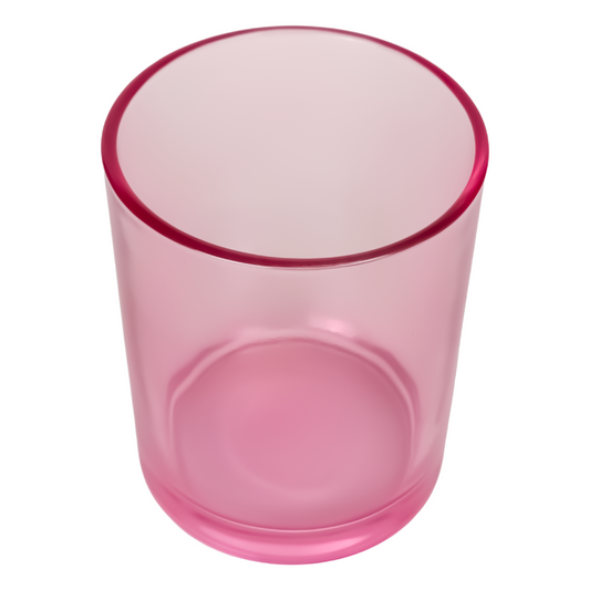 210ml - Mónaco Vaso de vidrio para velas - Rosa Fucsia Transparente