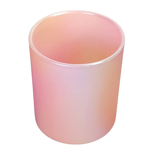 210ml - Mónaco Vaso de Vidrio para Velas - Frasco Rosa Pastel Arcoíris Tornasol - Candle Craft