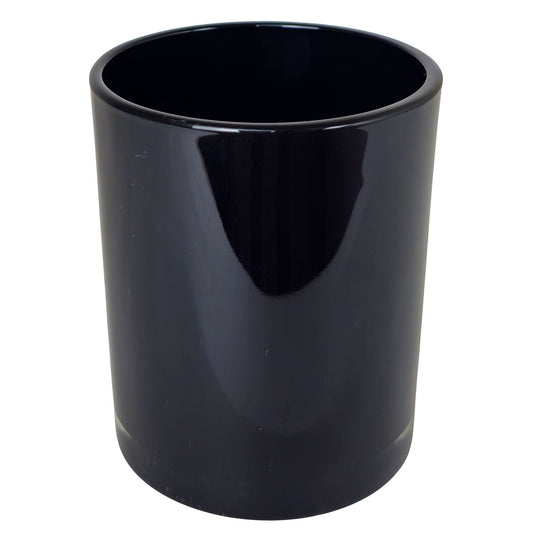 210ml - Mónaco Vaso de vidrio para velas - Negro Brillante - Candle Craft