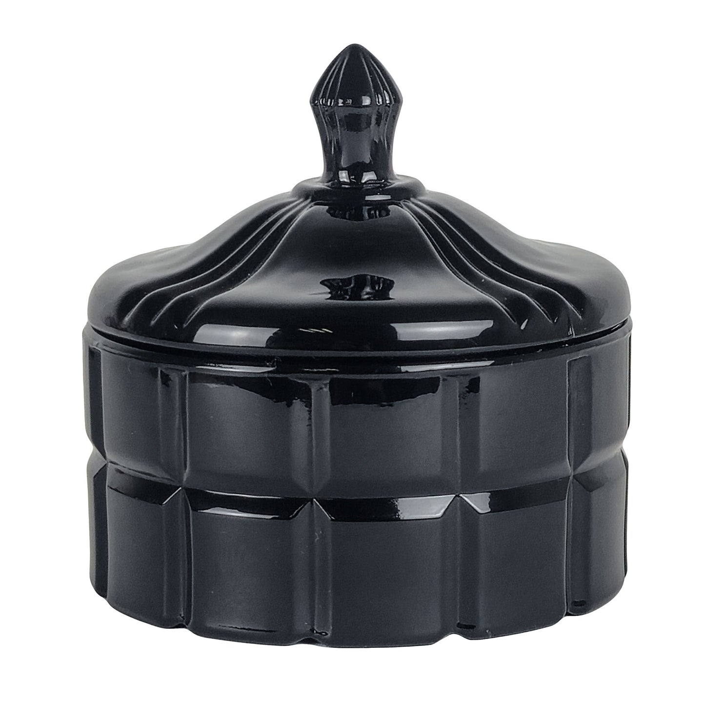 220ml -Cannes Vaso de lujo de vidrio para velas - Negro Brillante