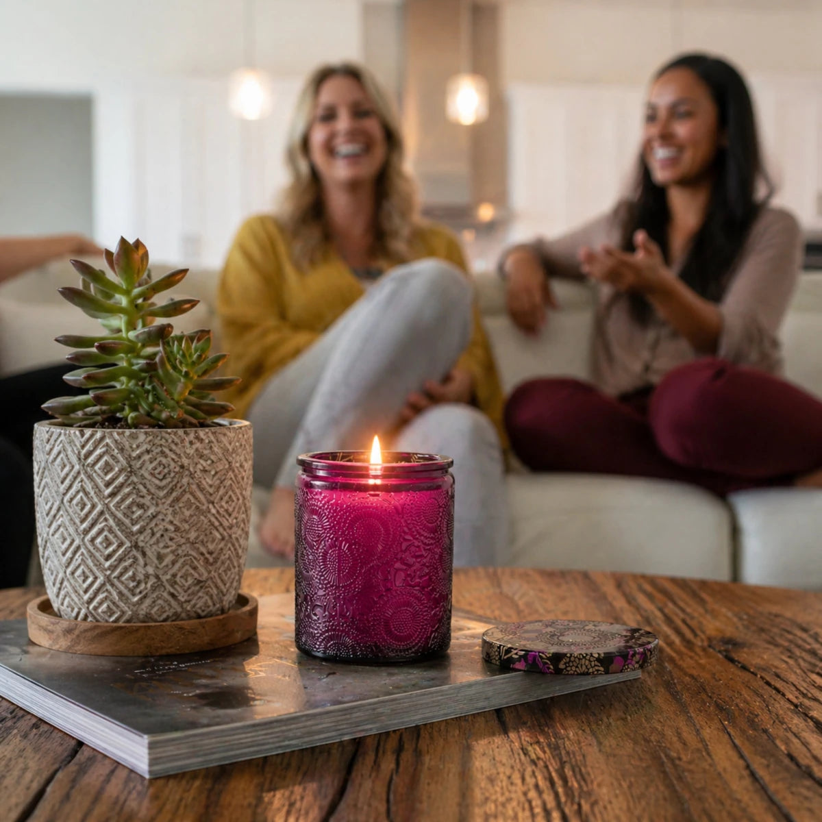 250ml - Londres Vaso de vidrio para velas - Frasco Morado Relieve - Candle Craft