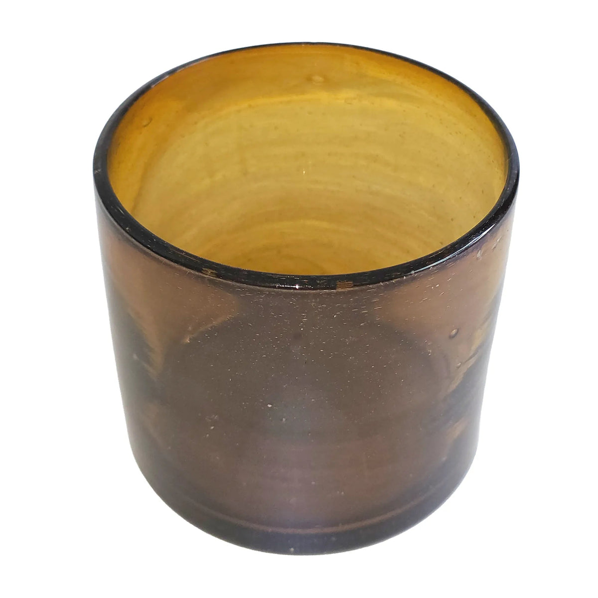 260ml - Florencia Vaso de vidrio soplado artesanal - Ámbar - Hecho a mano - Candle Craft