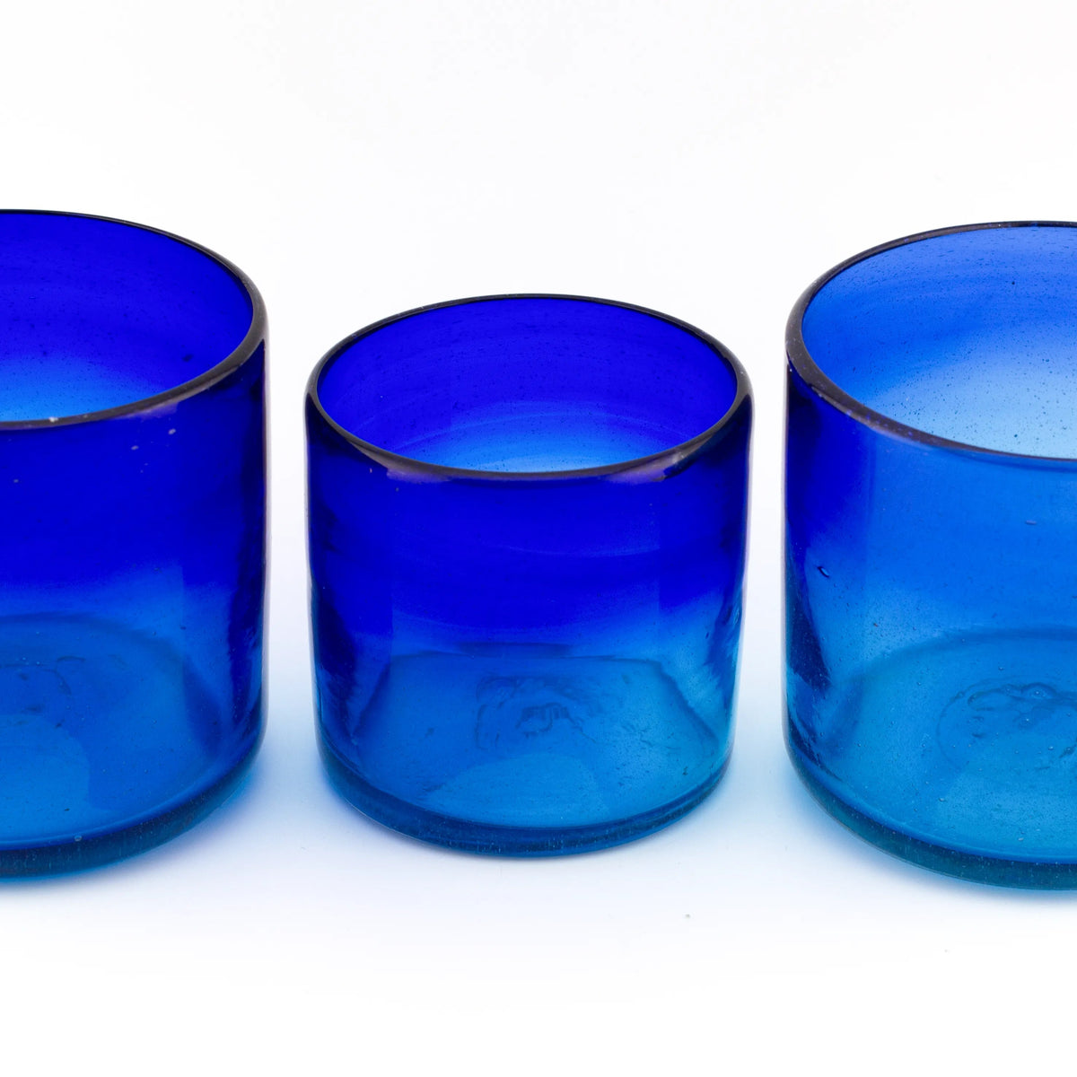 260ml - Florencia Vaso de vidrio soplado artesanal - Azul / Acuamarina - Hecho a mano - Candle Craft