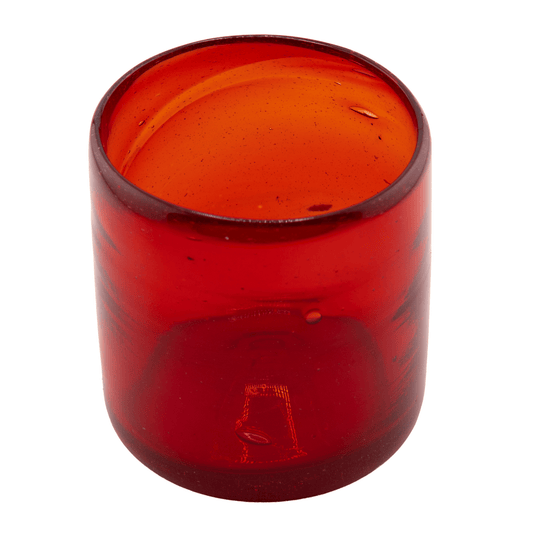 260ml - Florencia Vaso de vidrio soplado artesanal - Rojo - Hecho a mano - Candle Craft