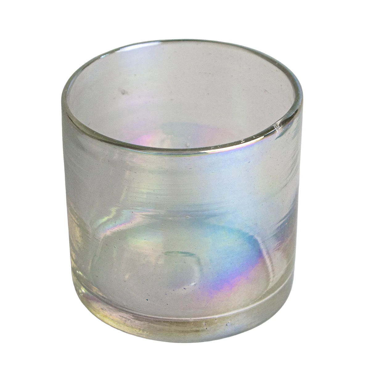 260ml - Florencia Vaso de vidrio soplado artesanal - Tornasol Transparente - Hecho a mano - Candle Craft