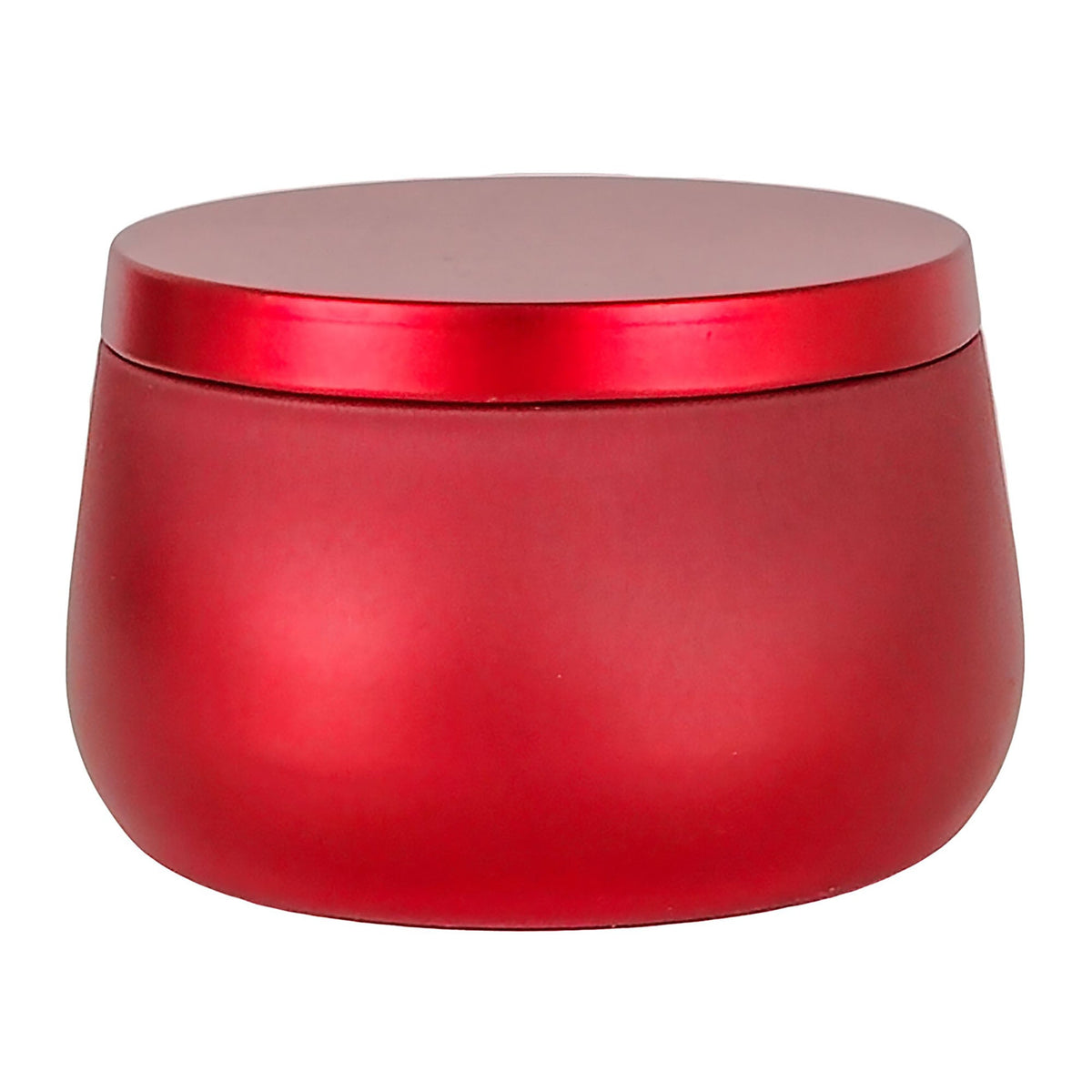 260ml - Tokio Lata de Aluminio Redonda para velas - Rojo Tinto - Adentro: Dorado - Candle Craft