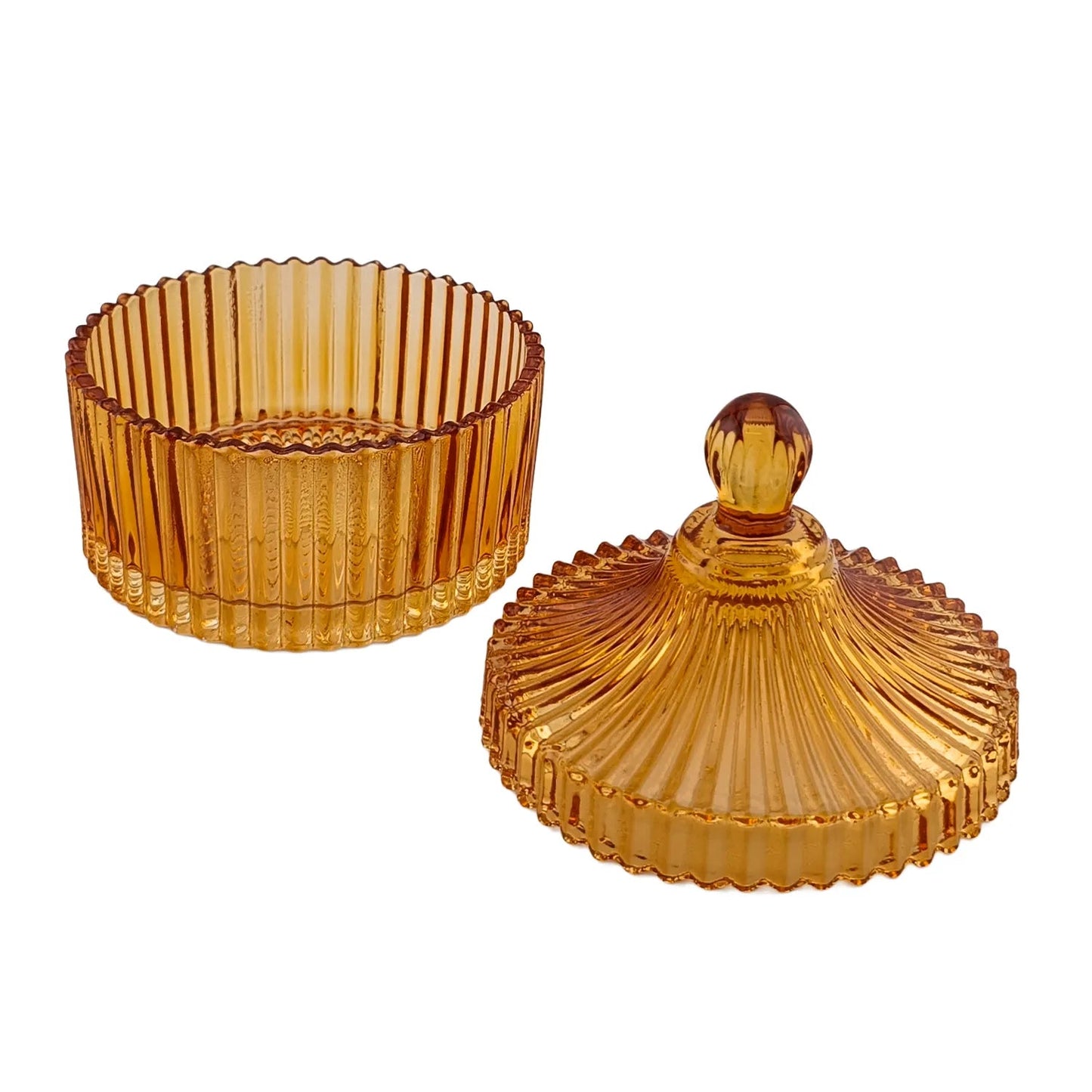 260ml - Versalles Vaso de Lujo de Vidrio para Velas - Frasco Ámbar Brillante - Candle Craft