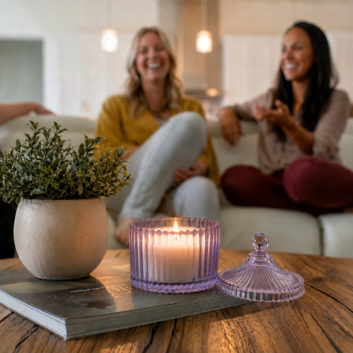 260ml - Versalles Vaso de Lujo de Vidrio para Velas - Frasco Morado Claro Transparente Brillante - Candle Craft