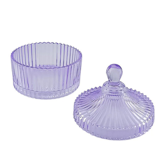 260ml - Versalles Vaso de Lujo de Vidrio para Velas - Frasco Morado Claro Transparente Brillante - Candle Craft