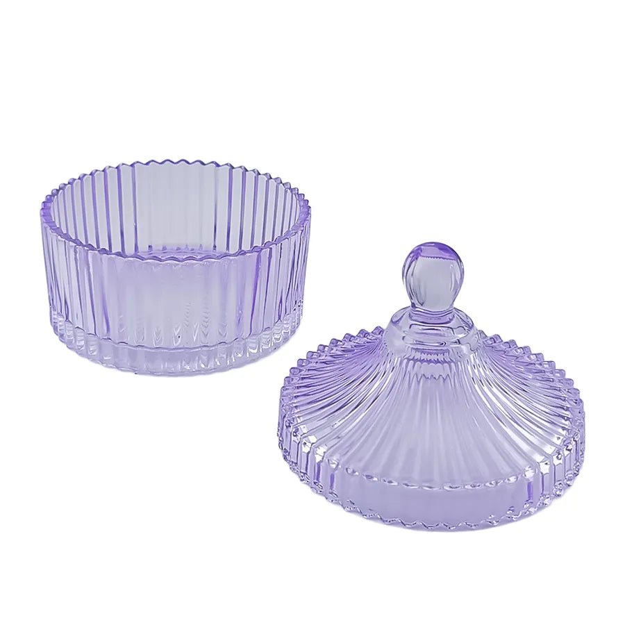 260ml - Versalles Vaso de Lujo de Vidrio para Velas - Frasco Morado Claro Transparente Brillante - Candle Craft