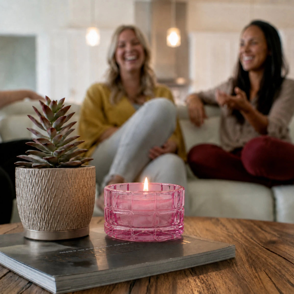 270ml - Cannes Vaso de lujo de vidrio para velas - Frasco de Vidrio Rosa - Candle Craft