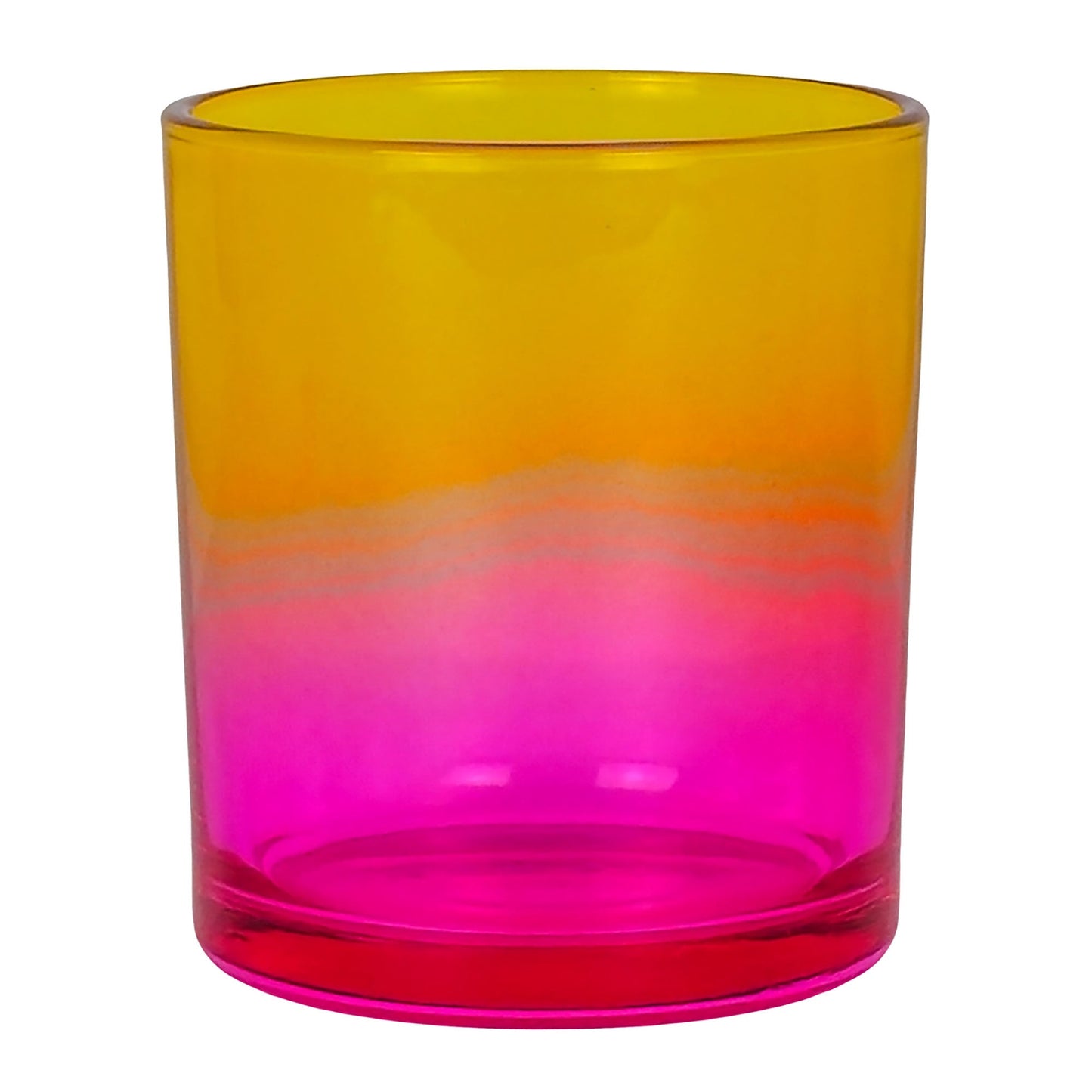 300ml - Mónaco Vaso de vidrio para velas - 2 colores: Naranja y Fucsia Transparente - Candle Craft