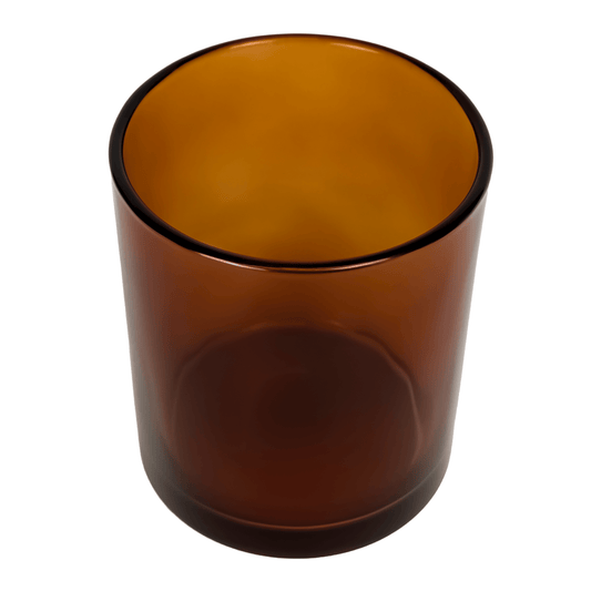 300ml - Mónaco Vaso de vidrio para velas - Ámbar Oscuro - Transparente - Candle Craft