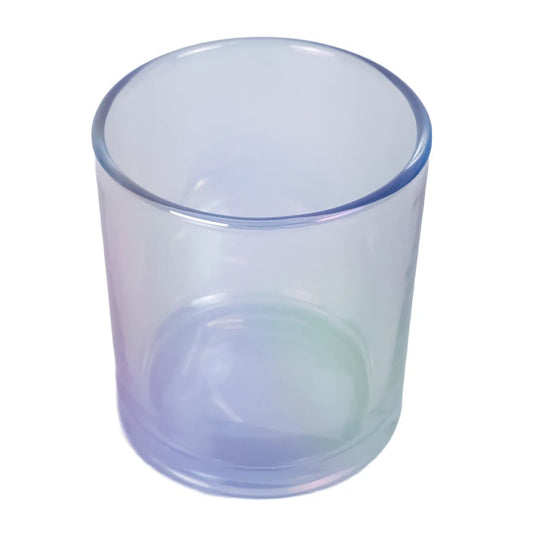 300ml - Mónaco Vaso de vidrio para velas - Azul Morado Transparente Tornasol - Candle Craft