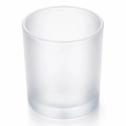 300ml - Mónaco Vaso de vidrio para velas - Blanco Satinado - Candle Craft