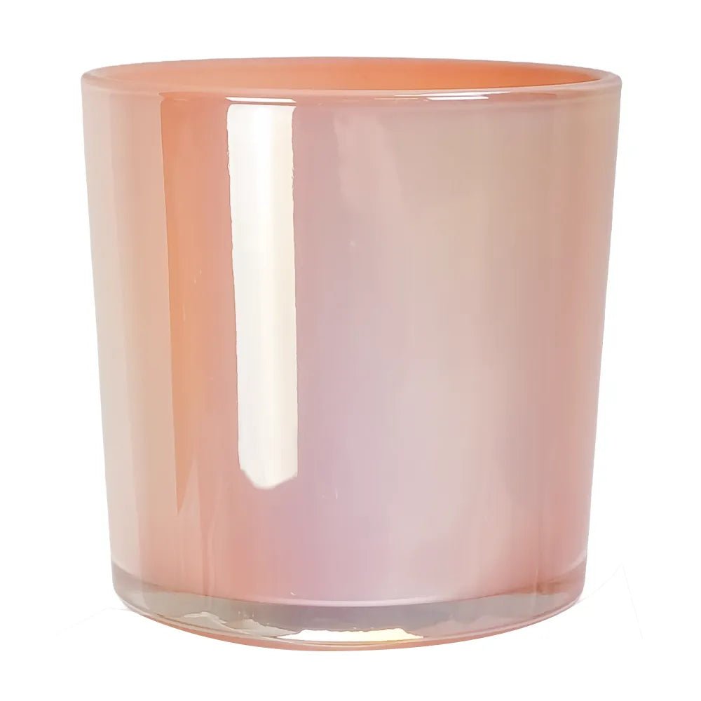 300ml - Mónaco Vaso de Vidrio para Velas - Frasco Rosa Pastel Arcoíris Tornasol - Candle Craft