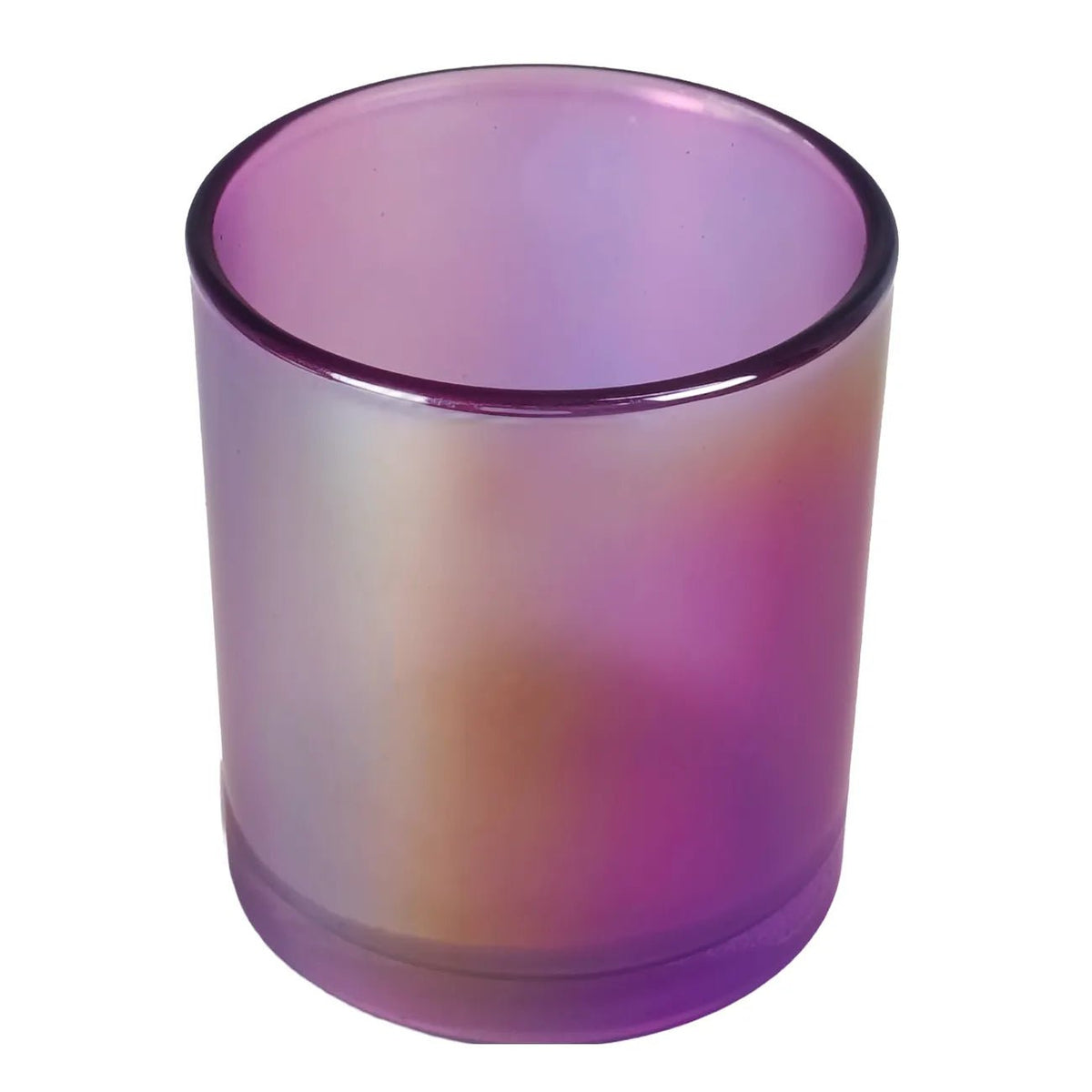 300ml - Mónaco Vaso de Vidrio para Velas - Morado Tornasol Arcoíris Brillante - Candle Craft
